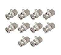 Onchdbfhuu 10X BNC Connecteur Mâle à Sertir à Angle Droit pour Connecteur D'Adaptateur Coaxial RG58 RG400 RFC195, Argent