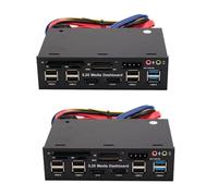 Onchdbfhuu 2pièces 5,25 Pouces Multi USB 3.0 Panneau USB 3.0/2.0 Pc Hub E-Sata Sata Audio Multi Lecteur de Carte pour Boîtier de Lecteur Optique Baie