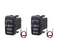 Onchdbfhuu 2X 12V-24V Prise USB Double Charge 3.0 & PD USB C Port Chargeur Prise Adaptateur Secteur pour Voiture Bateau Marine Camion-A