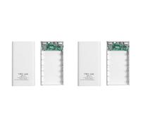 Onchdbfhuu 2X 18650 Batterie Power Bank Box 5V 2.1A LCD Display 20000MAh Power Board pour 6X18650 Batterie DIY Powerbank Case (Blanc)