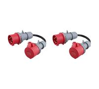 Onchdbfhuu 2X 5 Broches Rouge 32A Mâle à 16A Adaptateur CEE Gen Ev Chargeur Rallonge Connecteur Prise 400V