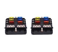 Onchdbfhuu 2X Bloc de Fusibles étanche à 6 Voies, avec Indicateur LED 12 Circuits avec Boîte à Fusibles Marine Négative pour Camion RV de Bateau de Voiture de DC 12/24V