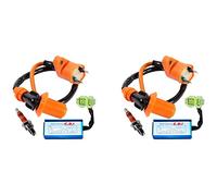 Onchdbfhuu 2X Bobine D'Allumage de Course Haute Performance Bougie D'Allumage à 6 Broches CDI 3 électrodes pour Pièces de Scooter de Cyclomoteur ATV GY6 50Cc 150Cc 125Cc