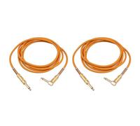 Onchdbfhuu 2X Câble D'Instrument de Guitare Cordon D'Ampli de Basse pour Instrument électrique de 10 Pieds Câble de 6,35 mm Plaqué or Droit à Angle Droit