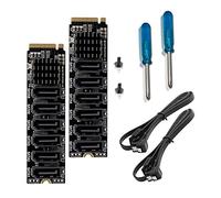 Onchdbfhuu 2X Carte de PCI-E M.2 MKEY M.2 NVME vers SATA3.0 PCIE vers SATA Carte D'Extension 6Gpbsx6 Ports ASM1166 Prise en Charge de La Fonction PM