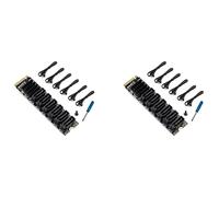 Onchdbfhuu 2X Carte D'Extension PCIE vers SATA 6Gpbsx6 Ports + Câble SATA M.2 MKEY PCI-E Carte de M.2 NVME vers SATA3.0 ASM1166 Prise en Charge PM