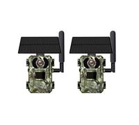 Onchdbfhuu 2X Carte Sim 4G LTE Cellulaire 4W Solaire Batterie 7800MAh Chasse Piste Vision Nocturne ActivéE par Le Mouvement CaméRa IP66 4MP (UE)