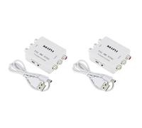 Onchdbfhuu 2X Commutateur de Convertisseur de Système TV Bidirectionnel Mini PAL NTSC PAL vers NTSC Connexion Composite TV Bidirectionnelle NTSC vers PAL