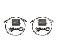 Onchdbfhuu 2X Convertisseur Audio NuméRique vers Analogique Fibre Optique Toslink Signal Coaxial vers R/L DéCodeur Audio SPDIF ATV Amplificateur