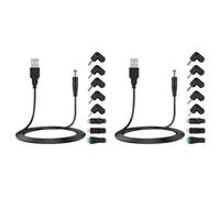 Onchdbfhuu 2X Cordon d'alimentation USB Universel 5 V, Câble d'alimentation USB vers DC avec 8 Types de Connecteurs pour Téléphones Android, Tablette, Banque d'alimentation, Jouet