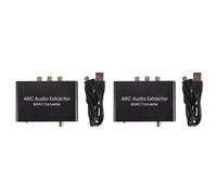 Onchdbfhuu 2X Extracteur Audio Convertisseur 192KHz Extracteur Audio Arc Prise en Charge de l'audio Numérique Compatible vers l'audio Stéréo Analogique