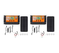 Onchdbfhuu 2X Kit de Panneau Solaire 600 W avec Contrôleur de Charge 100 A 18 V pour Système de Chargement Solaire pour Camping-Car, Bateau, Remorque en Plein Air