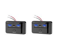 Onchdbfhuu 2X Panneau de Chargeur 66 W 12 V à Mural QC3.0 + PD3.0 + QC3.0 Prise USB Prise de Courant pour Voiture, Bus, Camping-Car, Camion