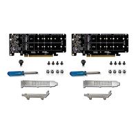 Onchdbfhuu 2X PCIE X16 vers M.2 M-Key NVMEx4 SSD 2U Server Riser Card Double Face 4-Disk NVME PCI-EX16 Split Card