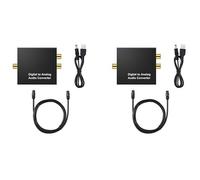 Onchdbfhuu 2X Prise Coaxiale 3,5 mm Portable Fibre Optique Numérique vers Analogique Audio AUX L/R Convertisseur Décodeur Audio Numérique Amplificateur