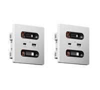 Onchdbfhuu 2X Prise Murale Universelle 12 W avec Câble de Charge Rétractable USB-A et USB-C, Prise de Charge de Type C pour Téléphone Portable et Tablette.