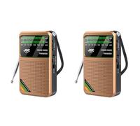 Onchdbfhuu 2X Radio de Poche Portable Mini Radio à Bande Complète AM/FM/SW Radio avec Batterie Rechargeable Support Écouteurs MiniRadio pour Vieux, D