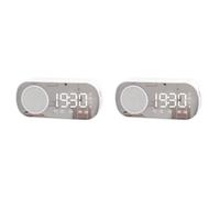 Onchdbfhuu 2X RéVeil NuméRique à LED avec Radio FM et Haut-Parleur Bluetooth, Mode de Gradation de la Luminosité à 3 Niveaux, Horloges de RéPéTition pour la DéCoration