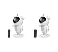 Onchdbfhuu 2X Veilleuse Galaxy Projecteur D'Étoiles Astronaute Galaxy avec Haut-Parleur Bluetooth, Minuterie, Télécommande - Idéal pour la Chambre et les Cadeaux