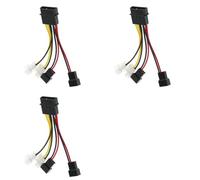 Onchdbfhuu 3 Pièces 4 Broches 3 Broches Ventilateur Câble d'alimentation Adaptateur Connecteur Ordinateur Ventilateur Refroidissement Câbles 12 V/5 V DC pour CPU PC Boîtier Ventilateur