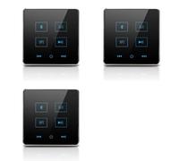 Onchdbfhuu 3X Amplificateur Mural Bluetooth pour Cinéma Maison, Écran Tactile, Panneau de Musique, Système Audio de Fond pour, Prise en Charge de la Carte USB TF (Noir)