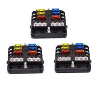 Onchdbfhuu 3X Bloc de Fusibles étanche à 6 Voies, avec Indicateur LED 12 Circuits avec Boîte à Fusibles Marine Négative pour Camion RV de Bateau de Voiture de Dc 12/24V