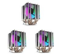 Onchdbfhuu 3X Dissipateur Thermique de Tour de Refroidissement de Caloduc 6 de Refroidisseur d'air de CPU avec des Ventilateurs Menés par Arc-en-Ciel de 90Mm pour 775/1150/1155/1156