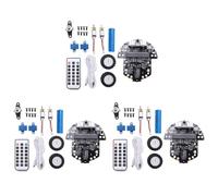 Onchdbfhuu 3X Kit Robotique Programmable Robot Basé sur Microbit V2 et V1 pour L'Éducation au Codage STEM avec Batterie Rechargeable (A)