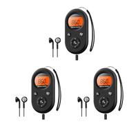 Onchdbfhuu 3X Radio de Poche Personnelle Radio Rechargeable AM/FM avec Batterie Longue DuréE, ÉCouteurs StéRéO, Minuterie de Mise en Veille