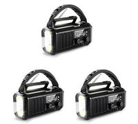 Onchdbfhuu 3X Radio Météo d'urgence FM/AM/, Radio Portable à Manivelle, Lampe de Poche, Alimentation Solaire 10000 MAh pour Camping en Plein Air