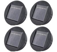 Onchdbfhuu 4X BoîTe à LumièRe LED Ronde de Remplacement à ÉNergie Solaire Smart Garden BoîTe à Batterie Solaire Cellules Solaires Chargeur de Batterie Poly Li-ION