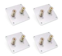 Onchdbfhuu 4X Borne de Haut-Parleur Audio 2 Bits, Borne Carrée en Cuivre, Boîtier de Haut-Parleur, Bornier de Câblage, Accessoires 80 X 80 Mm.