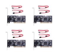 Onchdbfhuu 4X Carte D'Extension Interne de Contrôleur Sata 4 Ports Pci avec Deux Câbles Sata, pour Pc de Bureau, Prise en Charge du Disque Dur Sata
