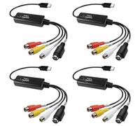Onchdbfhuu 4X Convertisseur AV vers USB C Adaptateur de Carte de Capture Vidéo 1 Canal AV NTSC PAL Convertisseur Vidéo S/Composite vers USB