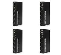 Onchdbfhuu 4X Convertisseur de Média Gigabit 4 vers 2 Émetteurs-Récepteurs RJ45 10/100/1000M Commutateur à Fibre Optique Prise UE