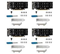 Onchdbfhuu 4X PCIE X16 vers M.2 M-Key NVMEx4 SSD 2U Server Riser Card Double Face 4-Disk NVME PCI-EX16 Split Card