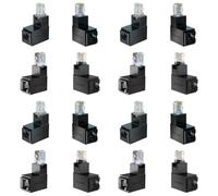 Onchdbfhuu 4X RJ45 Mâle à Extension de Réseau 90 Degrés Coude en Haut pour Connecteur de Câble Ethernet CAT5E CAT6 CAT8
