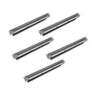 Onchdbfhuu 5X 19 Pouces 1U Armoire Rack Pass-Through 24 Ports CAT6 Panneau de Brassage Port de Contact RJ45 (Port de Contact RJ45) Cadre Modulaire