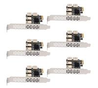 Onchdbfhuu 6X Nouveau 4 Ports PCIe Carte D'Adaptation Riser PCI-E 1X A 4 USB 3.0 PCI-E Rabbet GPU Riser Extendeur ETH Fente Multiplicateur pour Exploitation Miniere de Mineur BTC