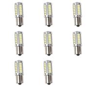 Onchdbfhuu 8X BA15S 12V Blanc LED Veilleuse Ampoule de Voiture 1156 P21W Argent 33-LED