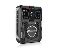 ONCHEER Caméra corporelle 1080p avec carte SD 64 Go, clip d'épaule et de taille, enregistrement 11h pour les gardes de sécurité de la police