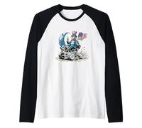 Oncle America on Moon with Vehicle and Earth Manche Raglan