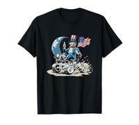 Oncle America on Moon with Vehicle and Earth T-Shirt
