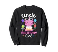 Oncle Of The Birthday Girl Kids Axolotl Bday Family Matching Sweatshirt