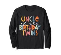 Oncle of The Birthday Twins Kids Cute Twin Bday Party Manche Longue