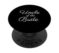 Oncle of The Bride, Wedding & Bridal, White Script Police PopSockets PopGrip Adhésif