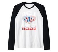 Oncle of The Little Firecracker Fourth of July Fun Manche Raglan
