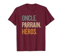 Oncle Parrain Héros Cadeau pour Les parrains T-Shirt, Homme, Marron, XXL