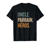 Oncle Parrain Héros Cadeau pour Les parrains T-Shirt, Homme, Noir, 4XL