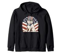 Oncle Sam Cat Patriote Sweat à Capuche